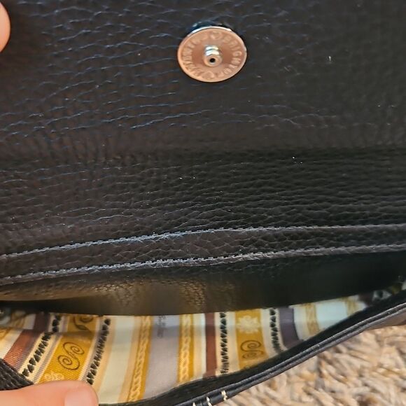 Brighton Black & Brown Leather Crossbody Bag | Adjustable Strap | 11"x7.5"x3" - Picture 7 of 15